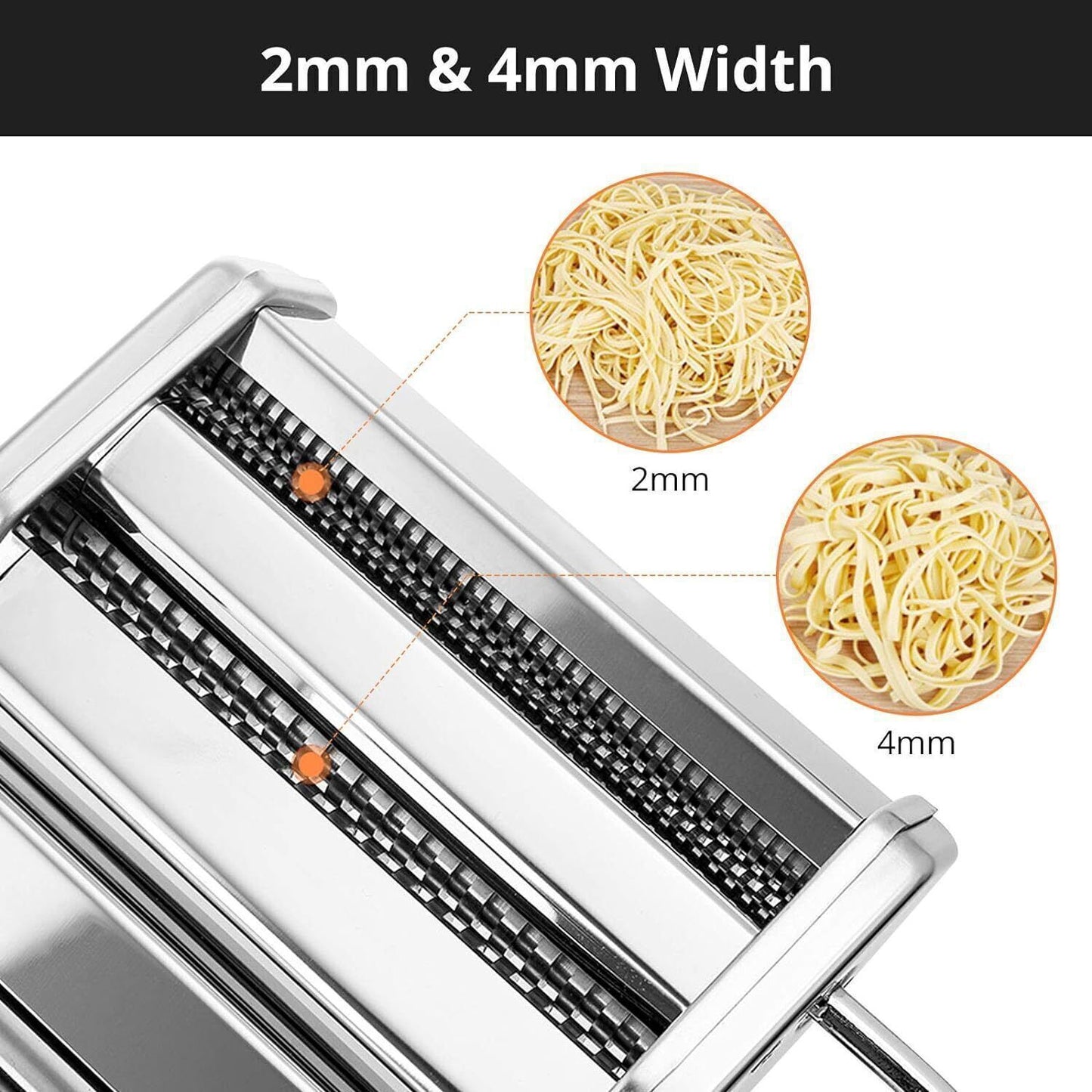 Fresh Pasta Maker Roller Machine Stainless Steel for Spaghetti Noodle Fettuccine