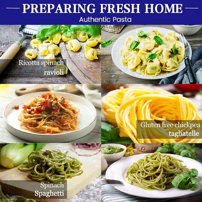 Fresh Pasta Maker Roller Machine Stainless Steel for Spaghetti Noodle Fettuccine