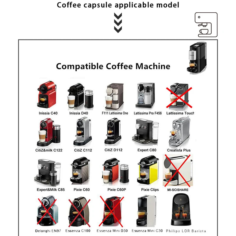 3/6PCS Refillable Reusable Nespresso Coffee Capsule Reutilisable Nespresso Pods with a Spoon a Brush